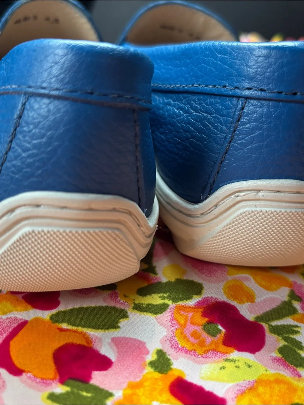 Marc Joseph Blue Leather Grommet Loafers for kids